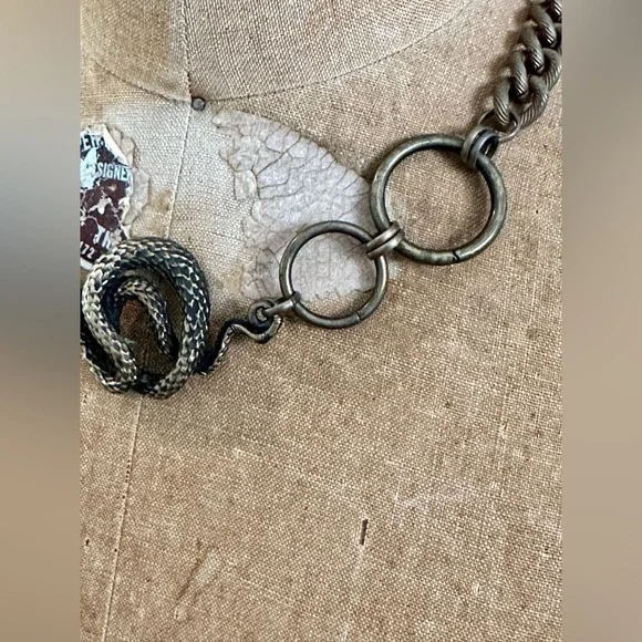 🐍 Angel Court  Snake Choker Necklace Antique Brass 17” - Picture 9 of 13
